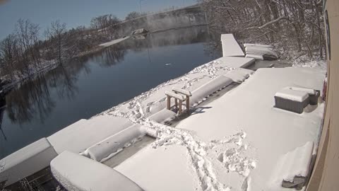 18 wheeler truck plunges off bridge and into frozen river in Massachusetts