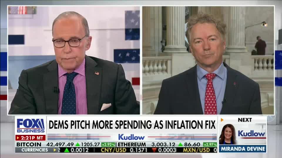 Dr. Rand Paul Joins Kudlow to Explain Inflation and Debt - March 22, 2022