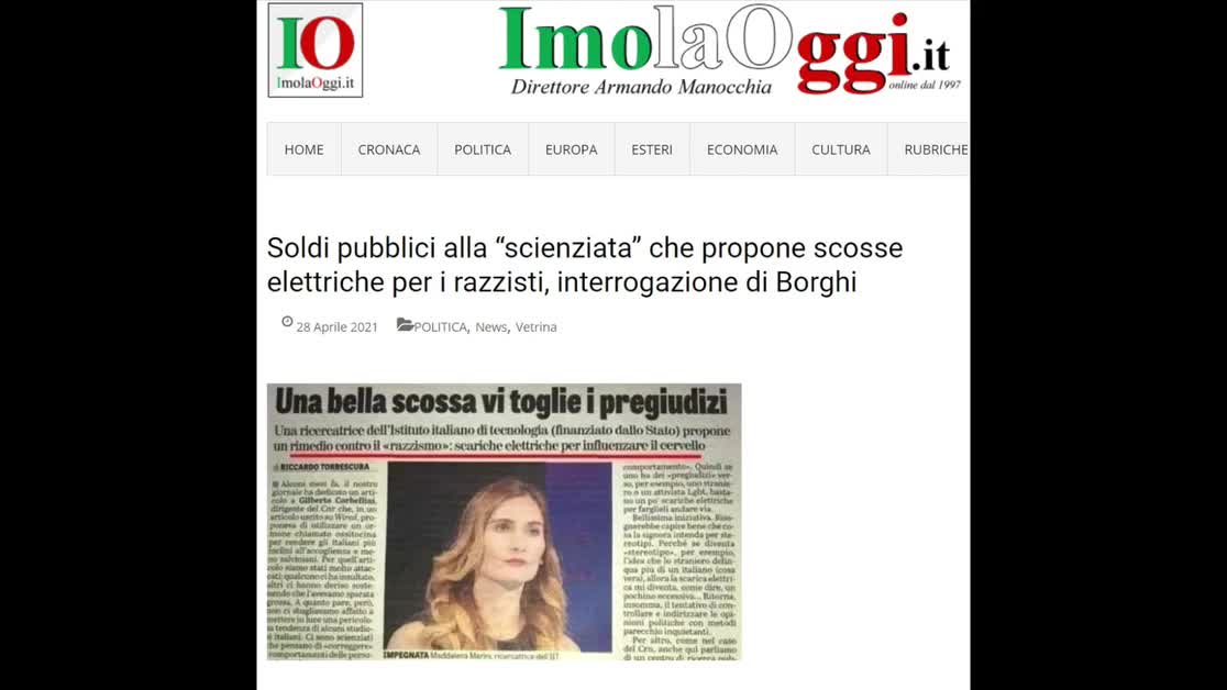 La "scienziata" che propone scosse elettriche per i razzisti!