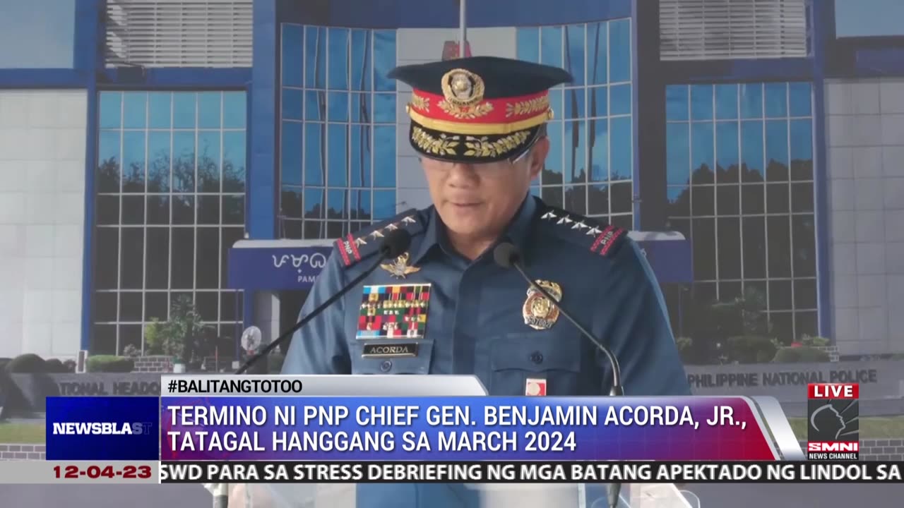 Termino ni PNP Chief Gen. Benjamin Acorda, Jr., tatagal hanggang sa March 2024