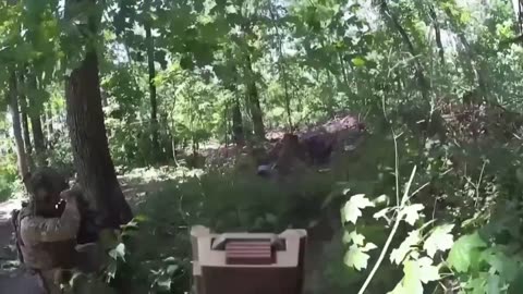 Fighting in the village of Bugrovatka, Kharkov region from the first person of a