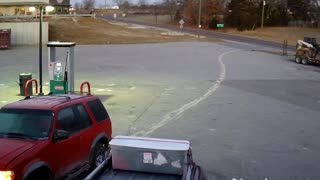 Driver Barely Notices Giant Boulder