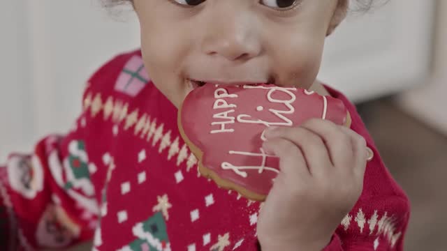 Child wearing New Year's clothes