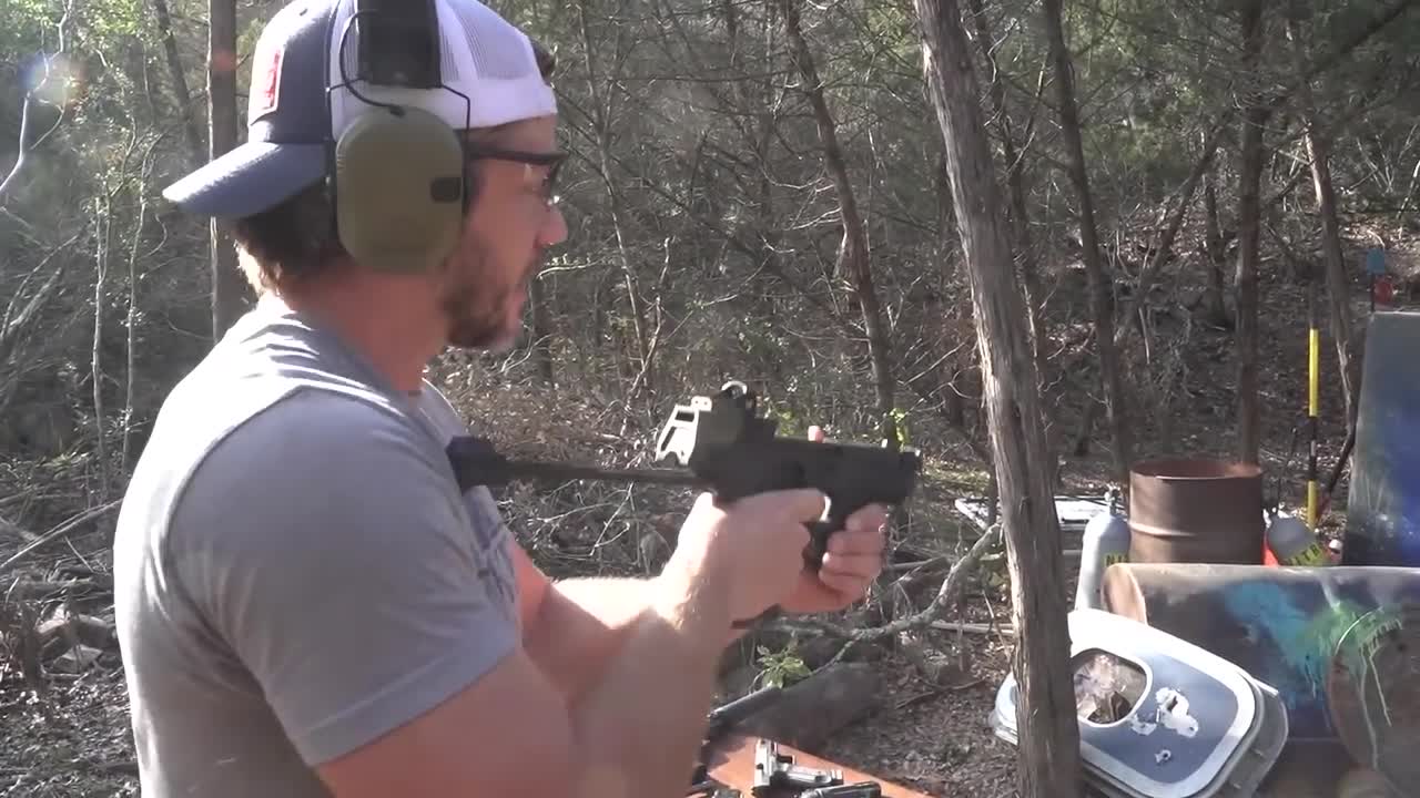 Firing Every weapon that can possibly be owned.