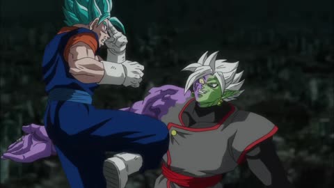 Zamasu vs Vegito Super Saiyan Blue God Blue