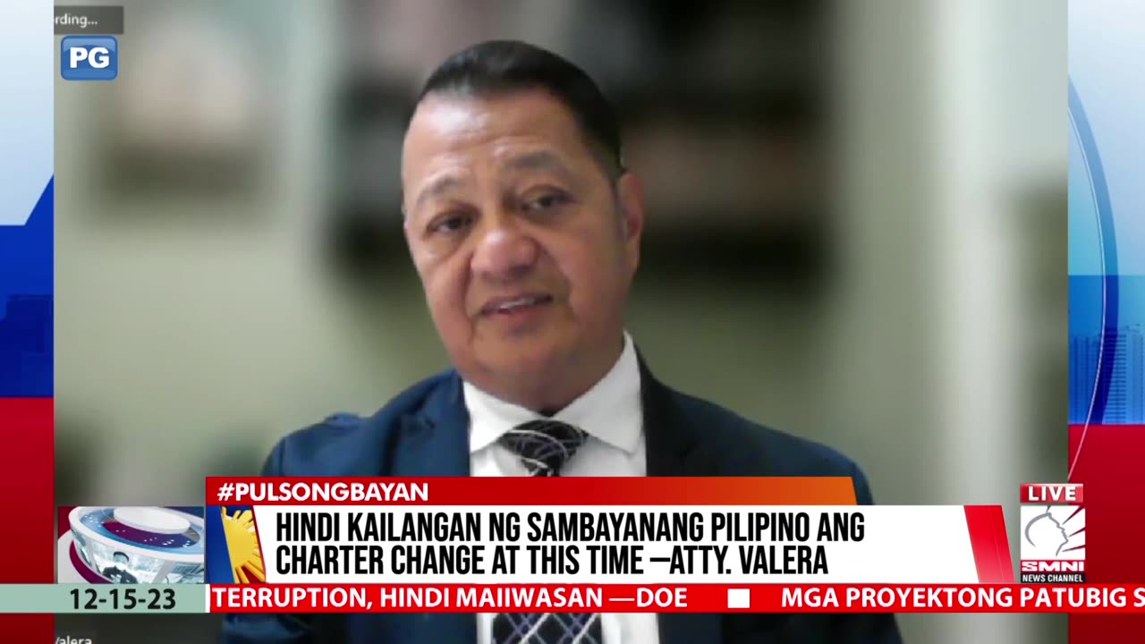 Hindi kailangan ng Sambayanang Pilipino ang Charter Change at this time
