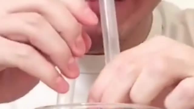 Cola and milk drinkring trough a straw? Not a good idea
