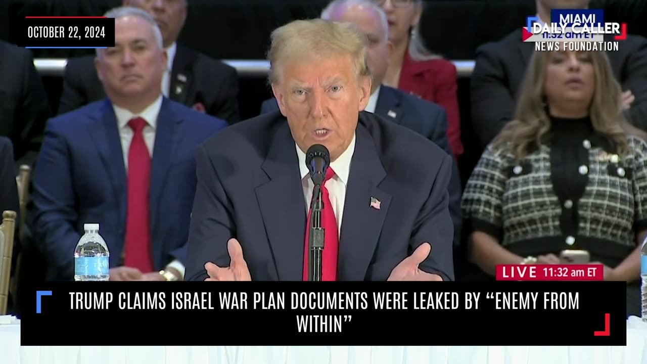 Trump Claims Israel War Plan Documents Were Leaked By "Enemy From Within"