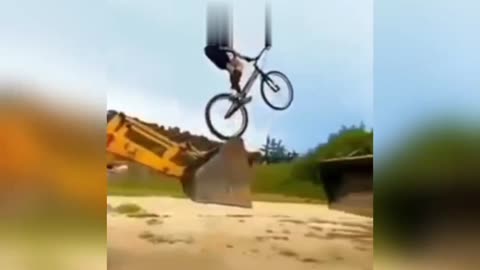 How is JCB doing exploits with a bicycle