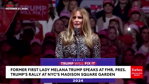 BREAKING NEWS- Melania Trump Speaks Urges Voters To Back Her Husband At Madison Square Garden Rally