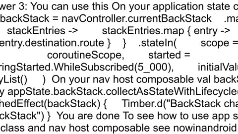 How to log navigation back stack in Jetpack Compose