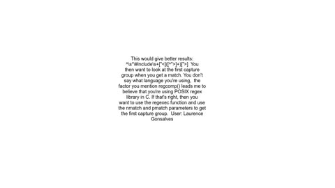 Regular expression to match C include file