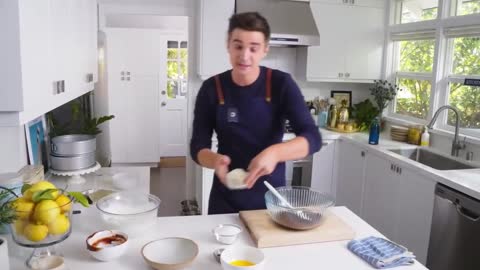 Three egg whites beaten with sugar