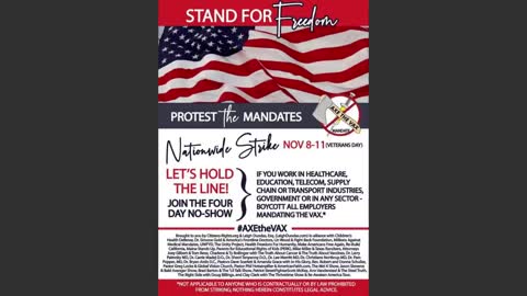 Stand for Freedom Robert Kennedy, Jr. - Nationwide Walkout November 8th thru 11th