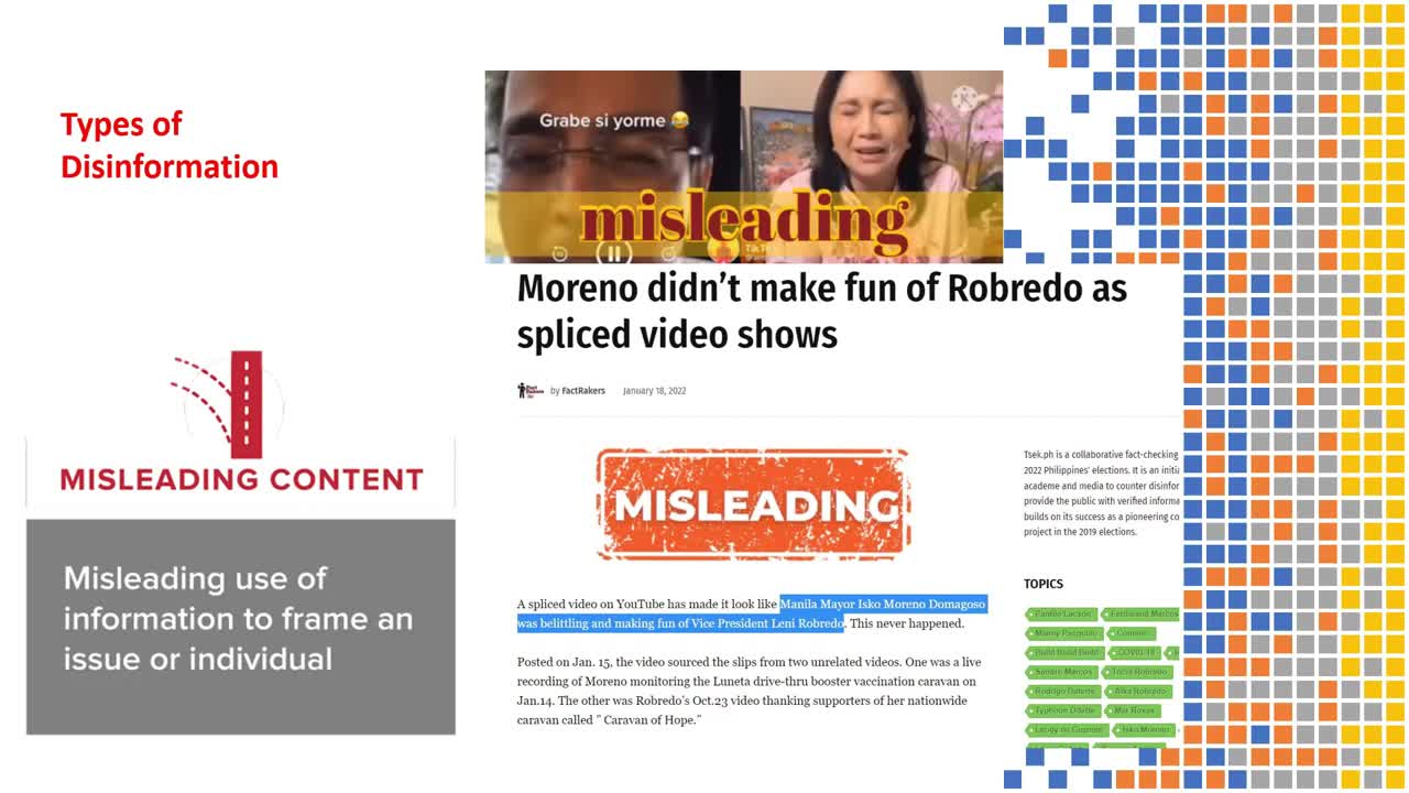 Types of Disinformation During the Philippine Elections