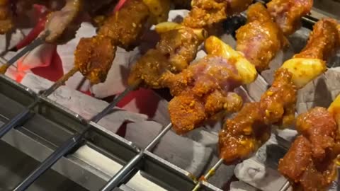 The way lamb skewers turn