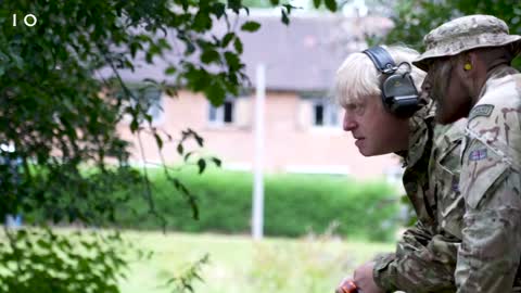 Boris Johnson Throwing A Grenade With Ukrainian Troops In Training