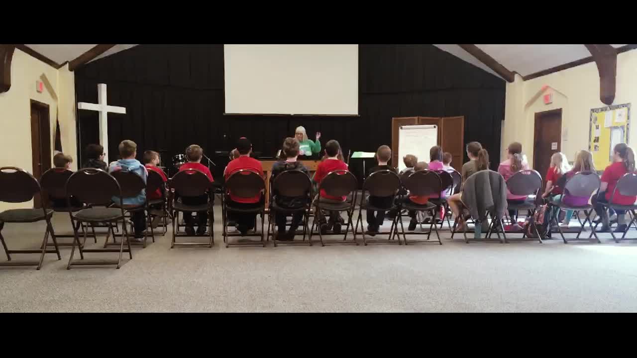 Choir Practice for 'Johnny Appleseed' performance