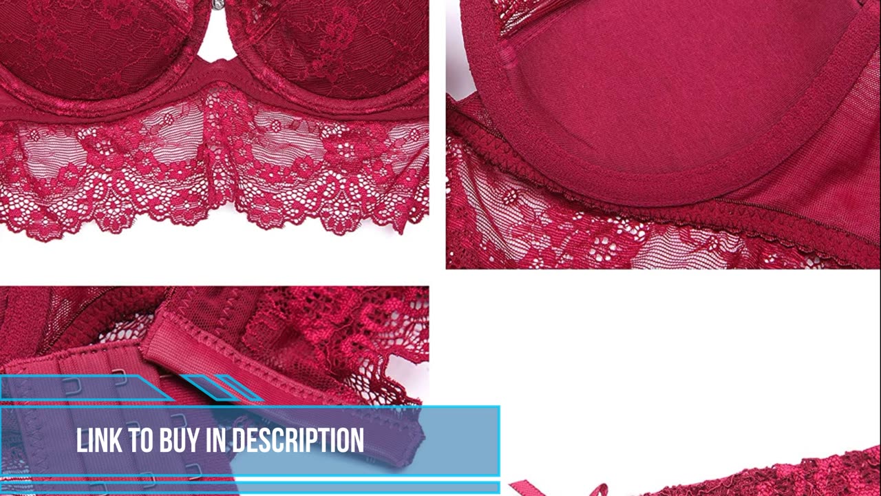 NING GEGE Women Lace Bra and Panties and Garter and Stockings 4pcs