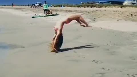 Sports on the beach in summer
