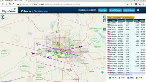 June 24th 2022 time lapse phoenix az air traffik