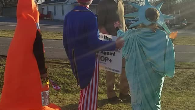 The people's Convoy sunlight shines down on Lady Liberty March 11th 2022