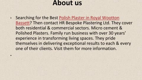 Get The Best Polish Plaster in Royal Wootton Bassett.