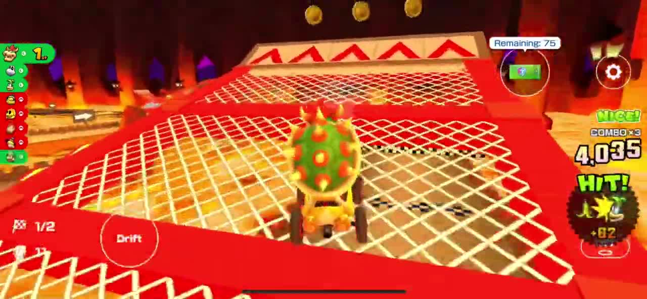 Mario Kart Tour - Bowser’s Castle 2R/T Gameplay (Mario vs. Luigi Tour)