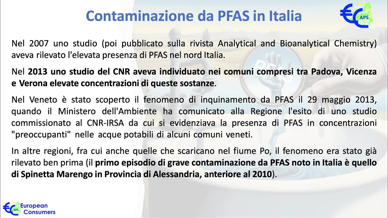 PFAS diffusività sul territorio e tossicologia 1° parte di 3