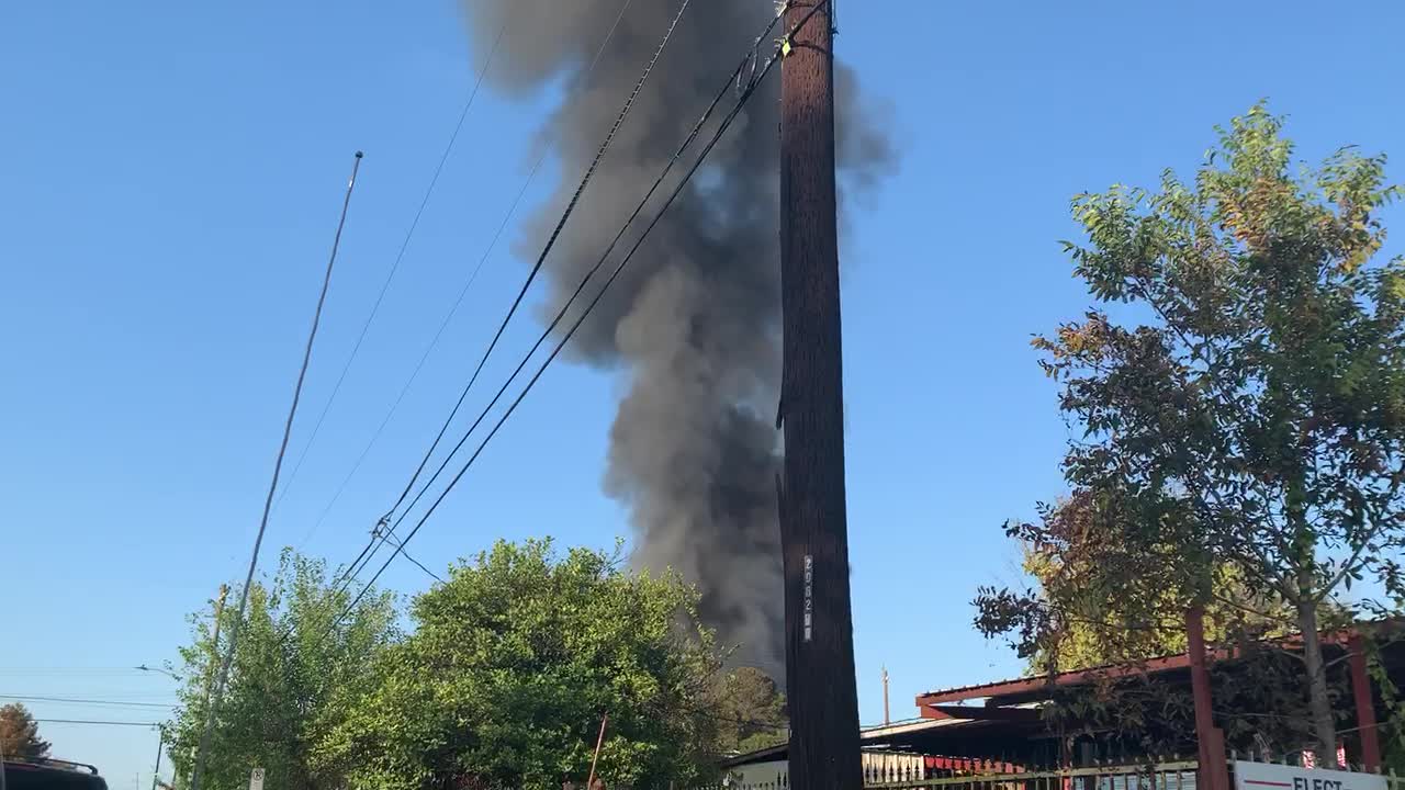 Approaching fire in Houston close to Irvington Blvd