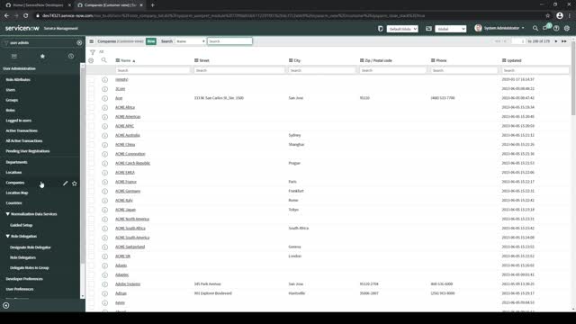 How do you add a company in ServiceNow [Paris]