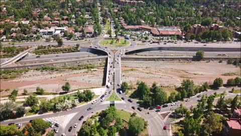Roundabout Carol Urzua at Vitacura town in Santiago, Chile