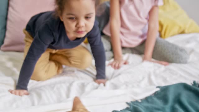 Funny Cat with the 2 kids playing and enjoying each other