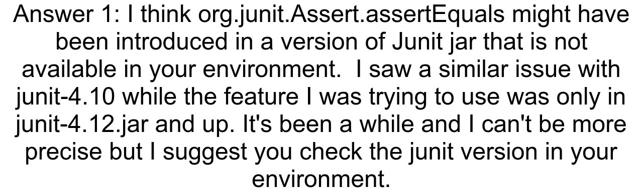 Cannot run JUnit in VSCode AssertEquals symbol not recognized
