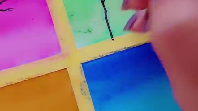 4 Easy Mini Painting Techniques Using Coloring Brush Pen #shorts #art #painting #youtubeshorts