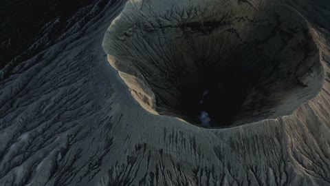 Drone Footage Of A Volcanic Crater