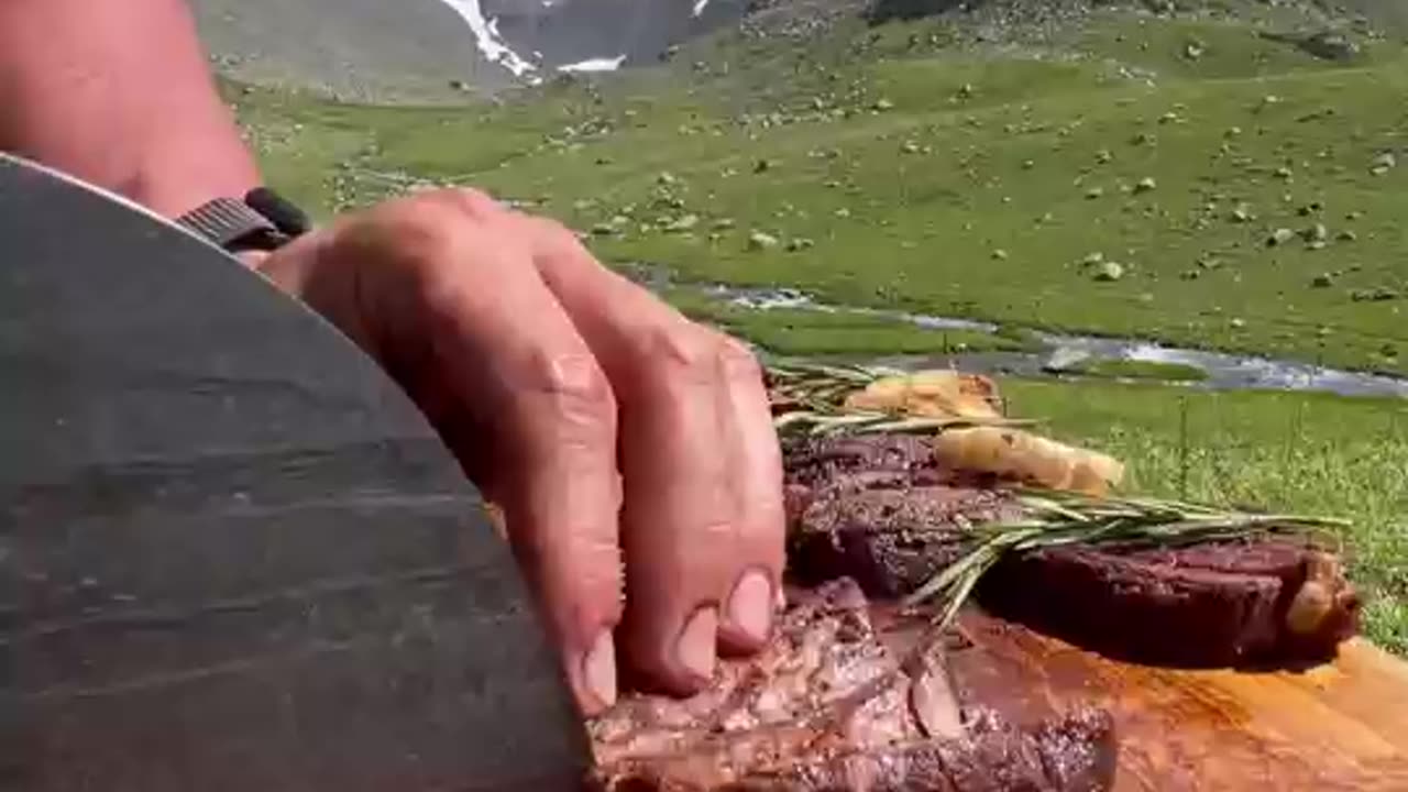 Tenderloin on stone stove | #cooking #nature #beef #meat