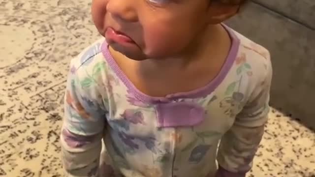 See the cutest reaction of this baby when dash said ''NO''