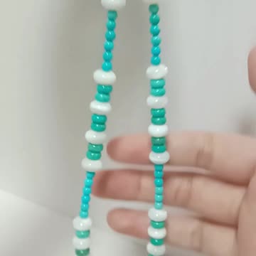 Natural turquoise and mop Rutilated Quartz beads gemstone necklace