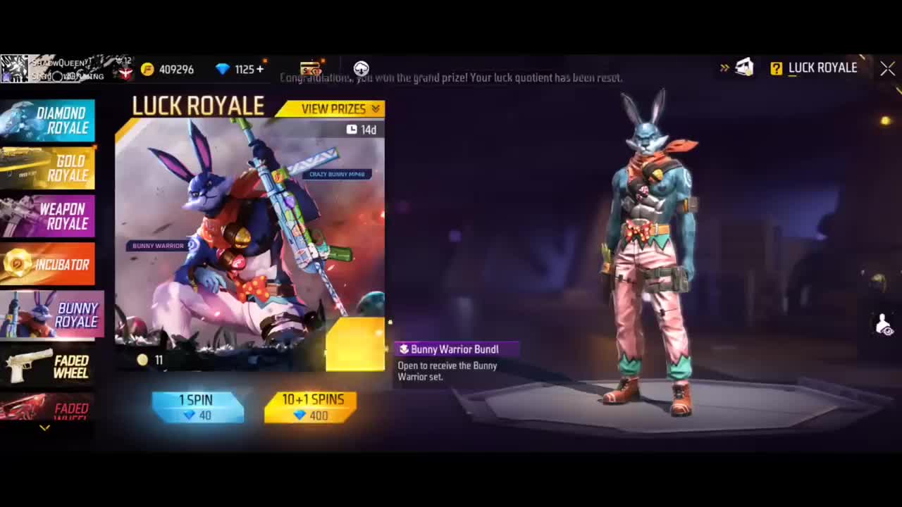 BUNNY BUNDLE RETURN FREE FIRE- FREE FIRE NEW EVENT - FF NEW EVENT -NEW EVENT FREE FIRE-SHADOW QUEEN_