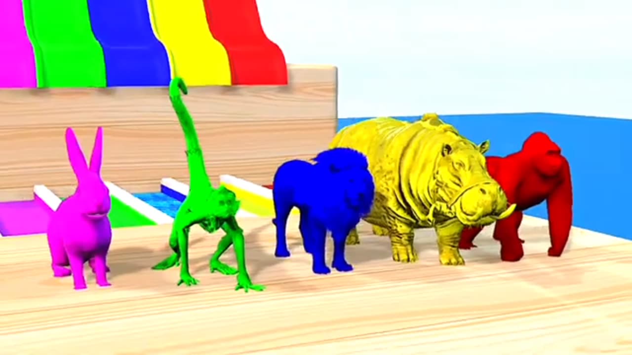 Lion cartoon cow cartoon monkey cartoon tiger gorilla
