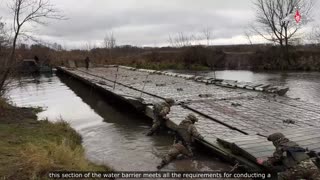 🔧 Safe cross of hardware: Sever Group of Forces engineer troops deploying pontoon bridge