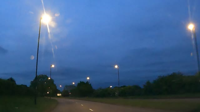 Night driving in Southampton. Speed lapse.