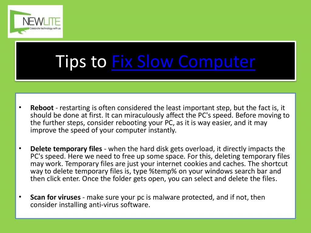 Steps to Fix a Computer that is Slow