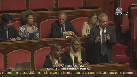 🔴Sen. Claudio Borghi, in Aula, in merito al voto di fiducia della Lega sul decreto omnibus (1.10.24)