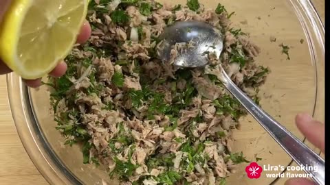 World food tour - popular Tunisian Brik for breakfast with egg and tuna - crispy, easy and delicious