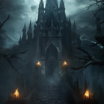 Dark Haunted Castle | Abandoned Gothic Castle | Eerie Atmosphere | Dark Art | Digital Art | AI Art