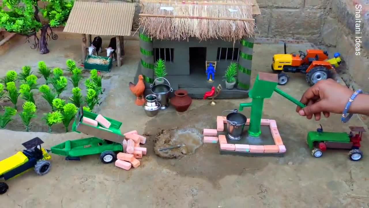 DIY how to make cow shed | house of animals | horse house – cow shed | mini hand pump |woodwork