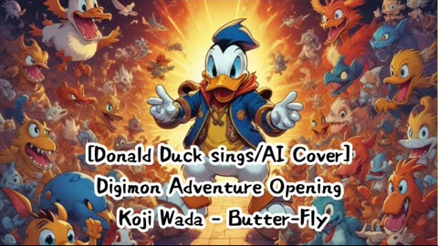 [Donald Duck sings/AI Cover] Digimon Adventure Opening Kōji Wada - Butter-Fly