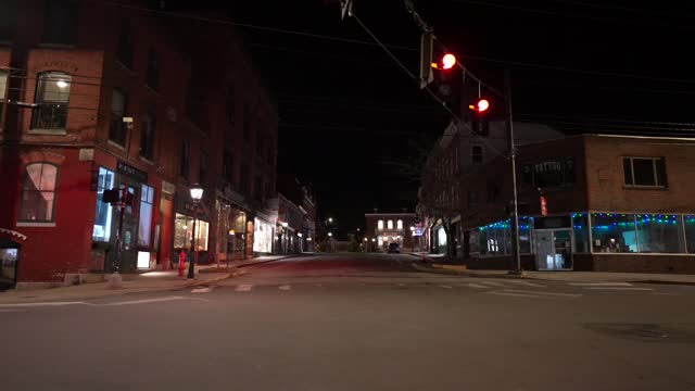 Belfast Maine on an eerie Saturday night.